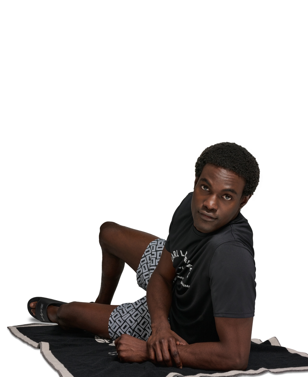 Karl Lagerfeld Paris Men's Short-Sleeve Arch Logo Rashguard