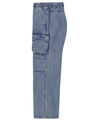 Girls' 7-16 Denim Pull-On Cargo Pants