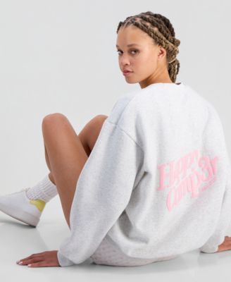 Juniors' Embroidered Crewneck Sweatshirt
