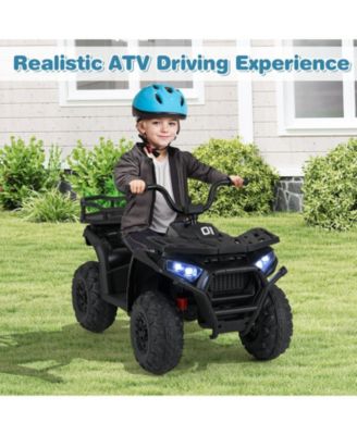 24V Kids Ride on Electric ATV Quad Car with Realistic Sounds and LED Lights-Black