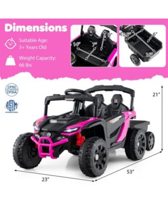 12V Battery Powered Ride On Tractor with Parent Remote Control-Black