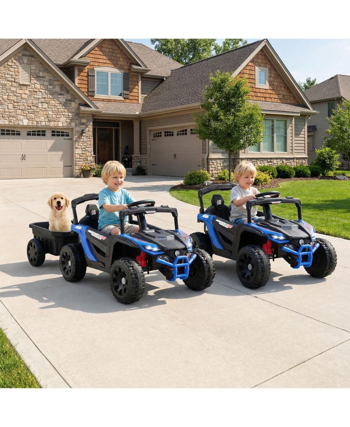 Mecale 12V Battery Powered Ride On Tractor with Parent Remote Control-Black