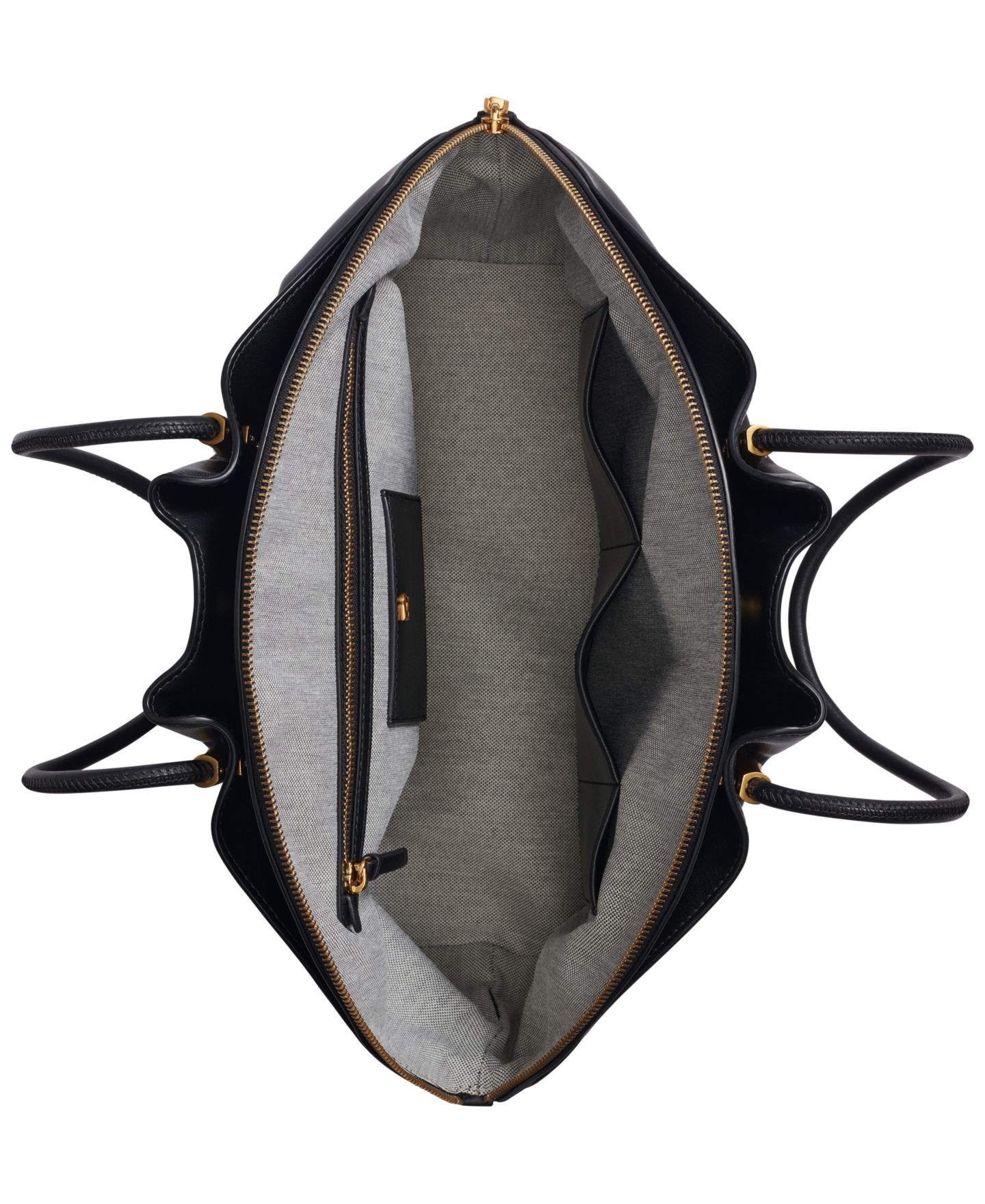 Женская сумка Donna Karan New York Magnetic Extra-Large Oxford Satchel, цвет: Чёрный / Золотой — фото 4