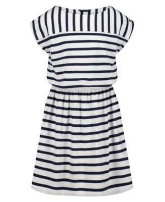 Girls' 7-16 Boat Neck Stripe Dress