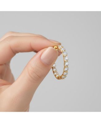 Timeless Clear Cubic Zirconia Encrusted Hoop Earrings