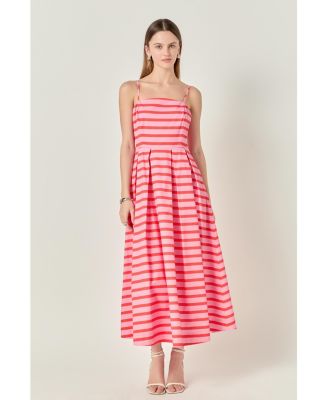 Women's Striped Midi Dress
