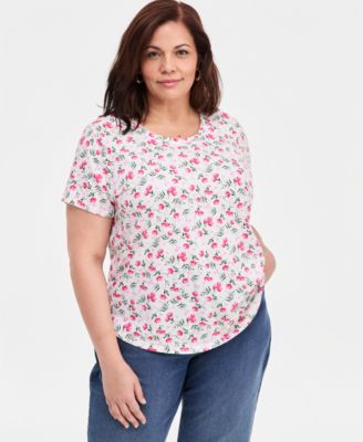Plus Size Perfect Crewneck Short-Sleeve Top