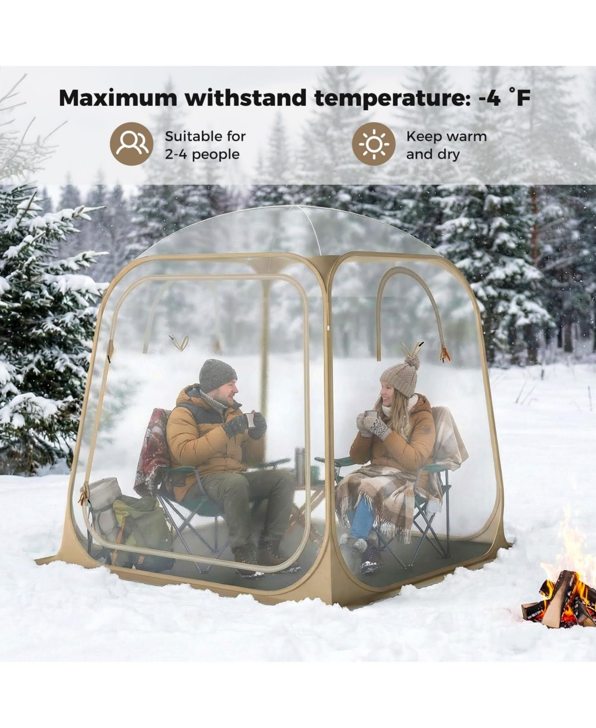 Mecale Clear Bubble Sports Tent Pod with Sealed Floor, Waterproof All-Weather Shelter