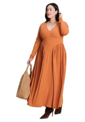 Women's Plunge Neck Knit Dress