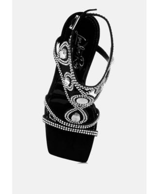 Womens Fialka Diamante & Rhinestones Stiletto Sandals