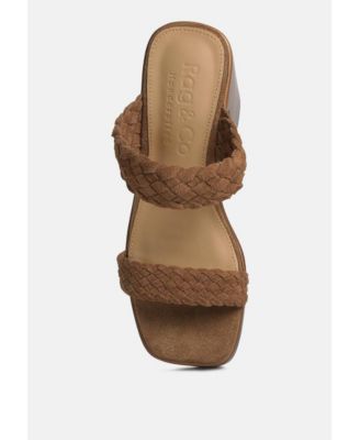 Misaki Womens Woven Suede Strap Platform Sandals