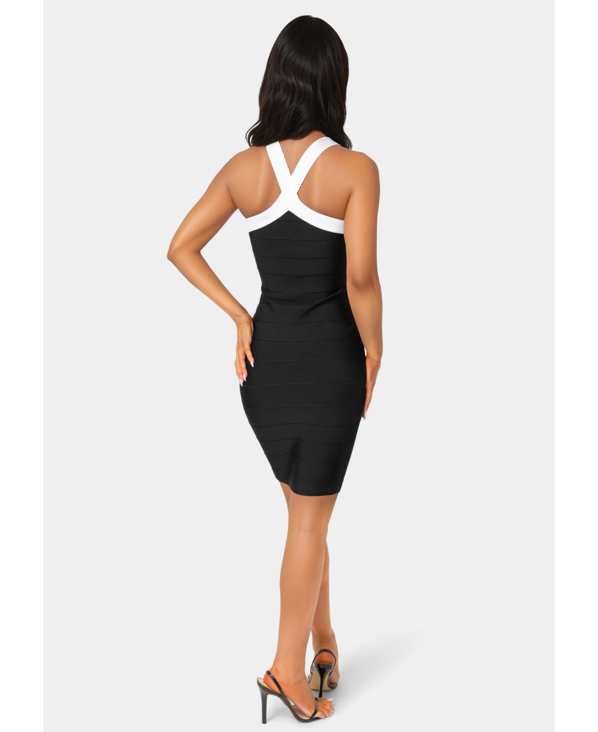 Bebe Womens Halter Bandage Dress
