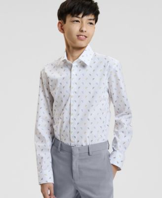 Boys' 8-20 City Scape Spread Collar Shirt