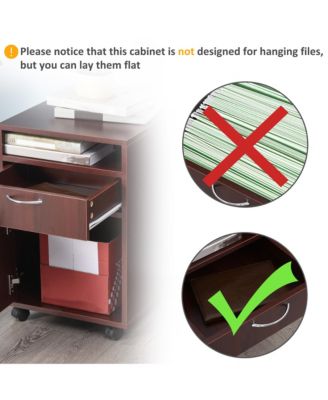 Rolling File Storage Cabinet Document Shelf Drawer Home Office