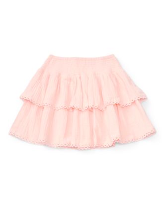 Girls' 7-16 Smocked Two-Tier Skirt