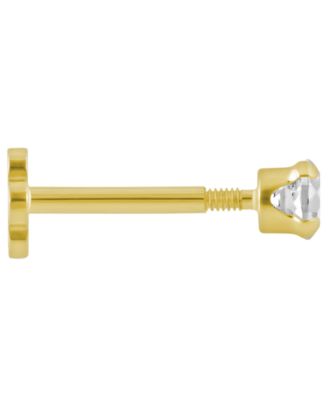 White Topaz (1/6 ct. t.w.) Stud Earrings in 14k Yellow Gold (Also Available in Multi-Stones)