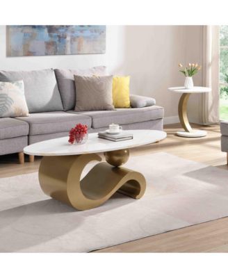 2 Piece Modern Wood Nesting Coffee Table Set