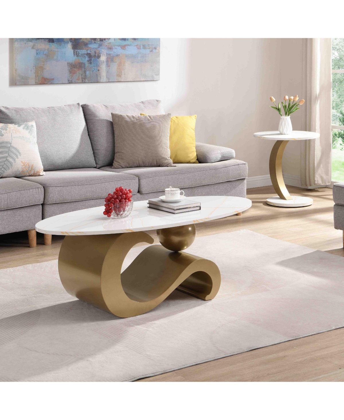 Boyel Living 2-Piece Modern Wood Nesting Coffee Table Set