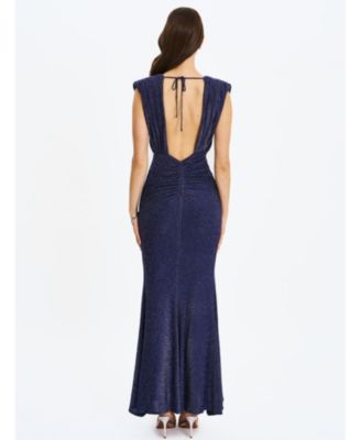 Women's Terri Sparkle Plunging Backless Maxi Dress