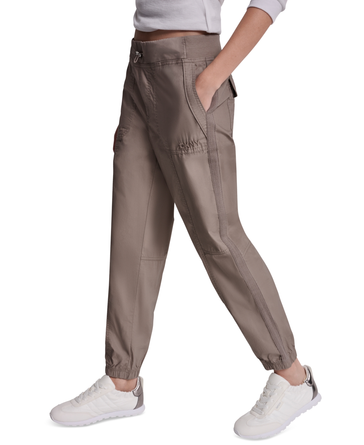 Dkny Sport Women's High Rise Bungee Waist Seamed Joggers