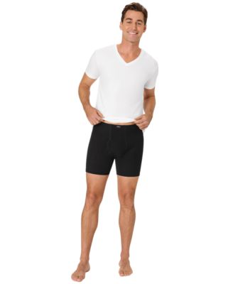 Men's Ultimate Solid Cotton Boxer Briefs, 4-Pack