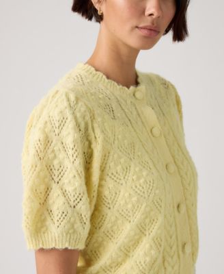 Women's Pauline Pointelle Short-Sleeve Cardigan