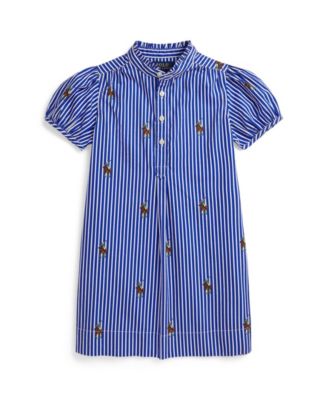 Girls' 2T-6X Polo Bear Striped Short-Sleeve Shirt Dress