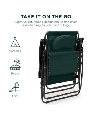 Oversized Zero Gravity Chair, Folding Outdoor Patio Lounge Recliner w/ Cup Holder