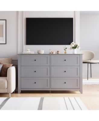 coucheta 6 Chest of Drawer Dresser, Modern and Stylish Dresser, Deep Drawers and Nickel Round Handle