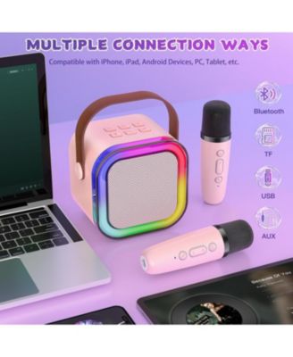 Kids Karaoke Machine: Portable Speaker & 2 Wireless Mics Top 2025 Birthday/Christmas Gift for Girls 3-12
