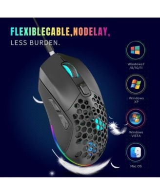 Dual-Mode Wireless Gaming Mouse, 2.4G + Bluetooth 5.1, 6 Adjustable DPI 800-4800, RGB Backlit