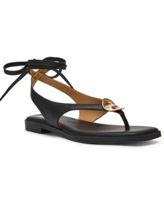 Women's Markly Lace-Up Embellished Flat Sandals