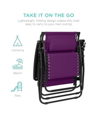 30" Extra Wide Folding Zero Gravity Patio Lounge Chair w/Adjustable Canopy Shade