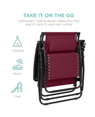 30" Extra Wide Folding Zero Gravity Patio Lounge Chair w/Adjustable Canopy Shade