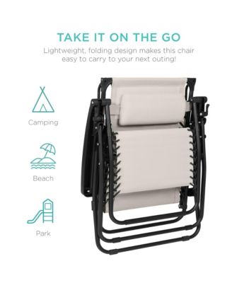 30" Extra Wide Folding Zero Gravity Patio Lounge Chair w/Adjustable Canopy Shade