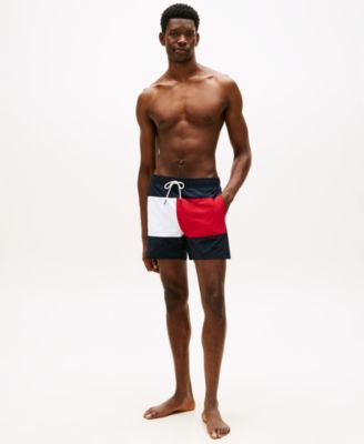 Men's Medium Drawstring Logo Flag Swim Trunks