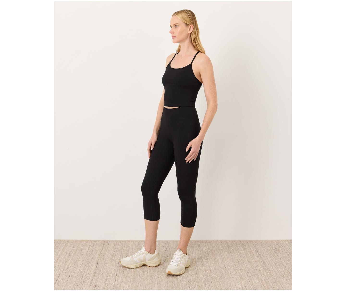 Женские укороченные леггинсы Pact Organic Cotton On The Go-To, цвет: Чёрный — фото 3