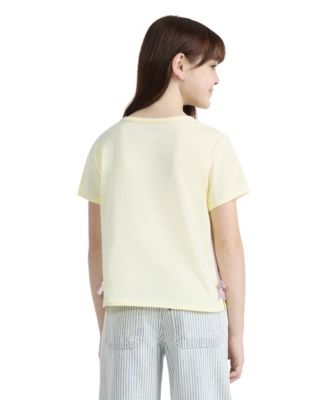 Girls' 7-16 Daisy Side Tie Round Neck Top