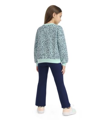 Girls' 2T-6X Kick Flare Printed Top and Leggings, 2-Piece Set