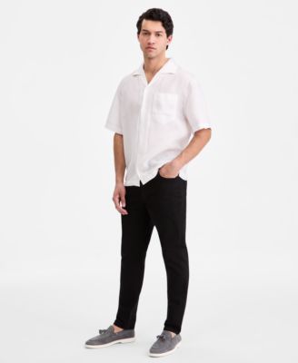 Men's Cotton Jacquard Short-Sleeve Camp Shirt