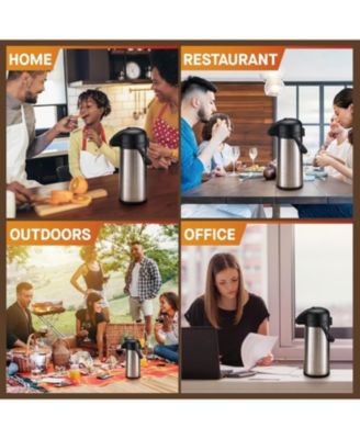 Insulated Stainless Steel Thermal Coffee Carafe Dispenser 2-Pack, 102 oz