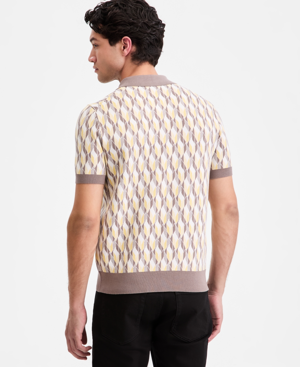 Hugo Boss Men's Jacquard Half-Zip Short-Sleeve Polo Shirt