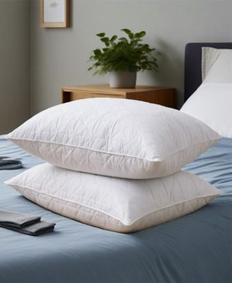 Wave Quilted Goose Feather 2-Pack Pillows, Queen