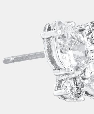 Cubic Zirconia Cluster Stud Earrings