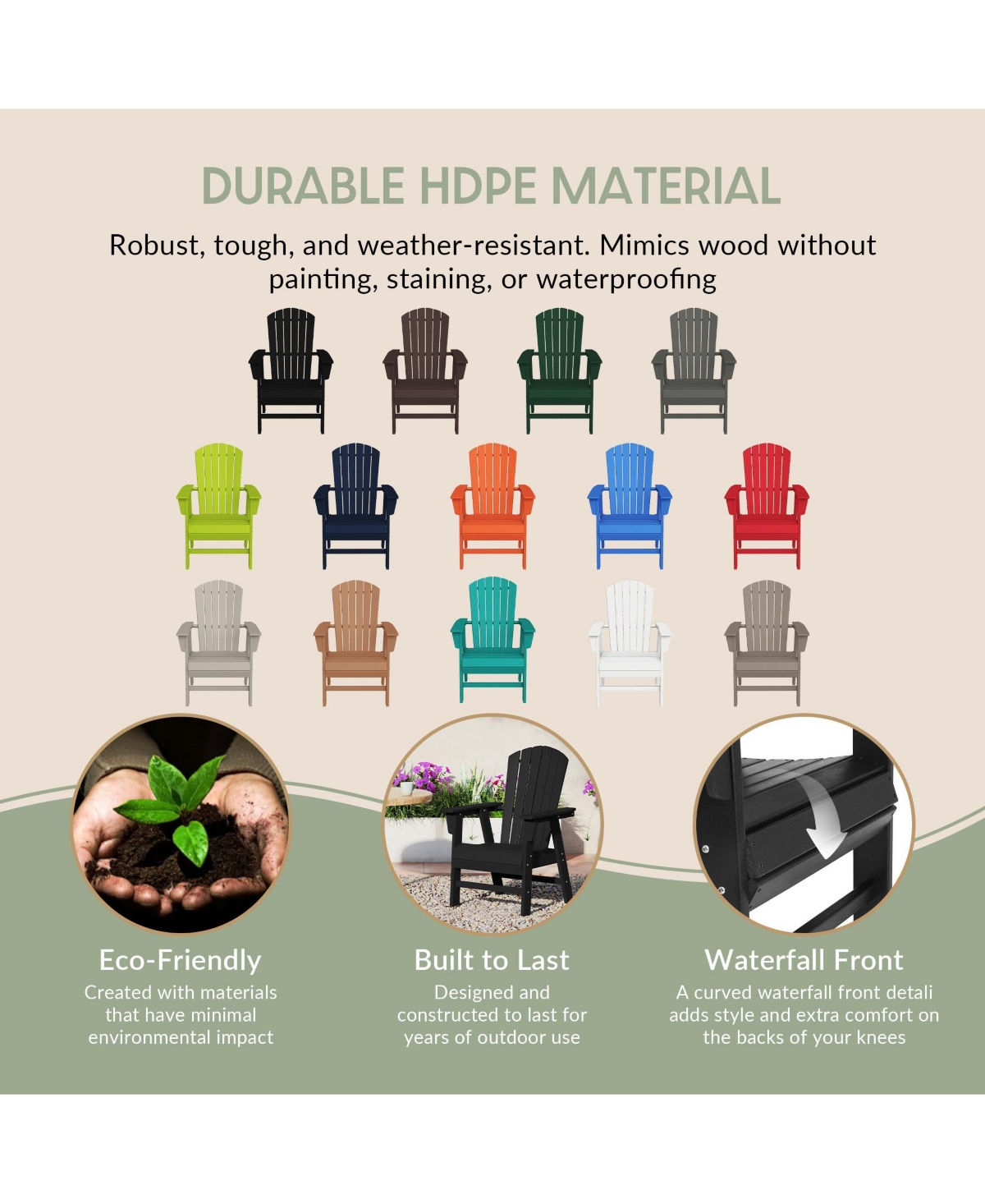 WestinTrends Outdoor Patio Shell-back Adirondack Dining Chair Weather Resistant