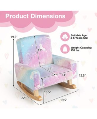 Upholstered Kids Rocking Chair with Sturdy Wood Rocking Legs