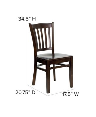 Vertical Slat Back Wooden Restaurant Dining Chair