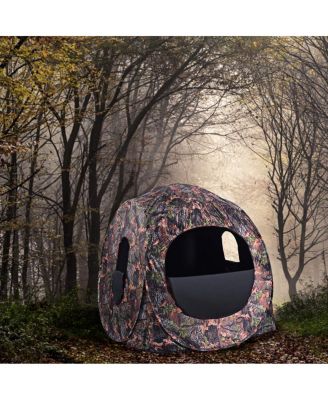 Portable Pop-Up Ground Camo Hunting Blind Enclosure, Surround View Shelter