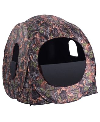 Portable Pop-Up Ground Camo Hunting Blind Enclosure, Surround View Shelter