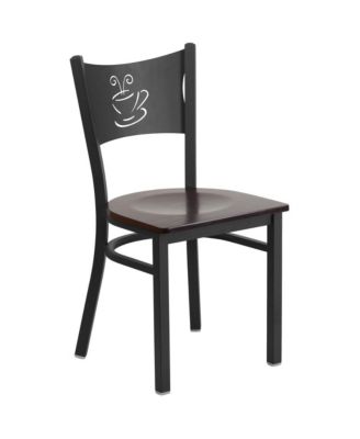 2 Pack Coffee Back Metal Restaurant Chair